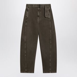 Lemaire Green Denim Trousers With Belt Women